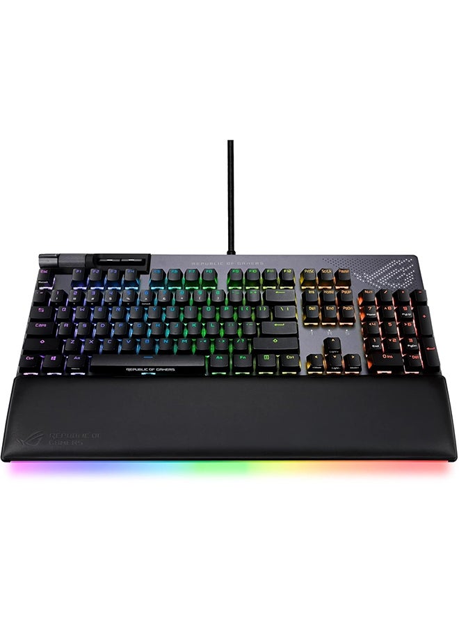 ASUS - ASUS Rog Strix Flare II Animate 100% Rgb Gaming Keyboard - Hot-Swappable, Rog Nx Red Linear Switches, Customizable Led Display, Pbt Keycaps, Acoustic Dampening Foam, Media Controls, Wrist Rest, Wired - Image 1