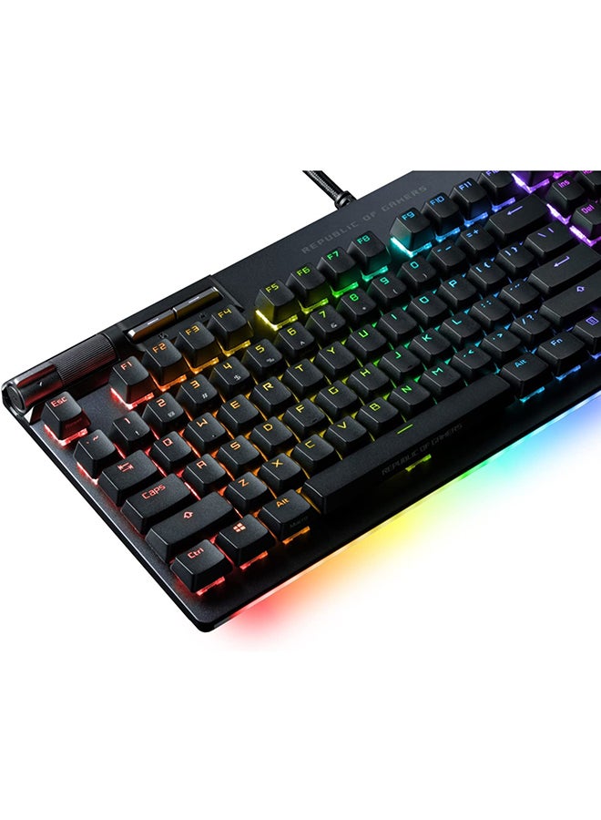 ASUS - ASUS Rog Strix Flare II Animate 100% Rgb Gaming Keyboard - Hot-Swappable, Rog Nx Red Linear Switches, Customizable Led Display, Pbt Keycaps, Acoustic Dampening Foam, Media Controls, Wrist Rest, Wired - Image 1