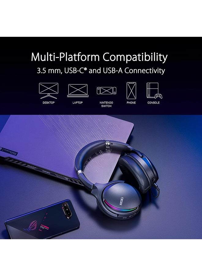 ASUS - ROG Fusion II 500 Gaming Headset - AI Beamforming Mic, Noise-canceling 7.1 Surround Sound, Hi-Res ESS 9280 Quad DAC, Game Chat, 3.5mm, USB-C - Image 1