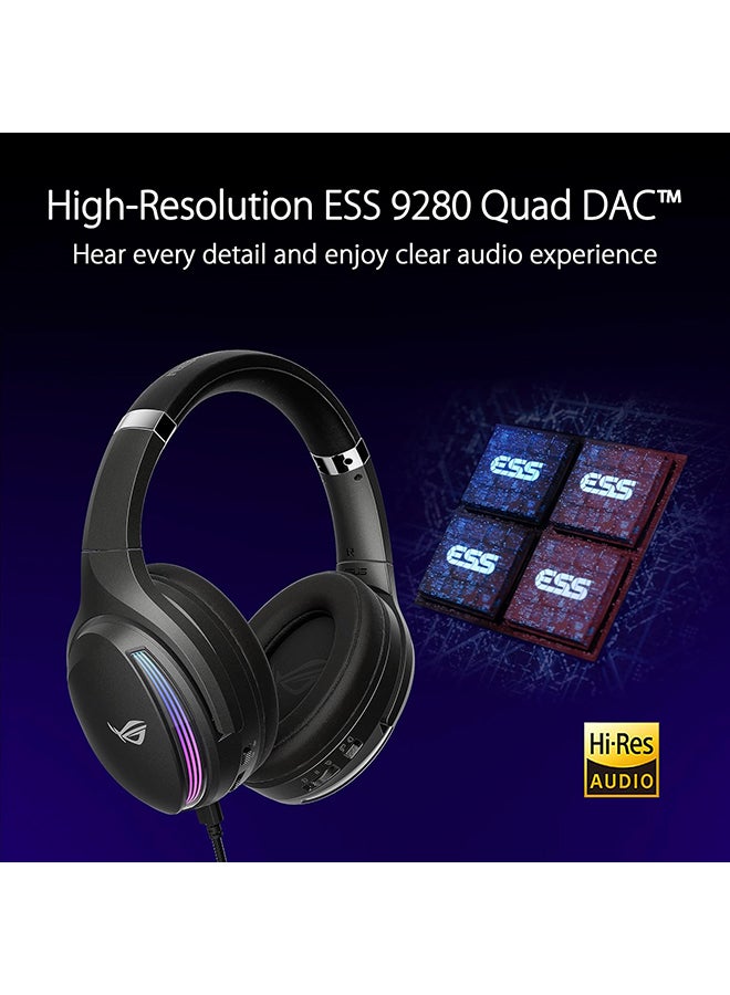 ASUS - ROG Fusion II 500 Gaming Headset - AI Beamforming Mic, Noise-canceling 7.1 Surround Sound, Hi-Res ESS 9280 Quad DAC, Game Chat, 3.5mm, USB-C - Image 1