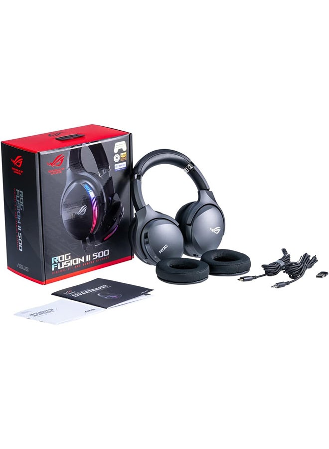 ASUS - ROG Fusion II 500 Gaming Headset - AI Beamforming Mic, Noise-canceling 7.1 Surround Sound, Hi-Res ESS 9280 Quad DAC, Game Chat, 3.5mm, USB-C - Image 1