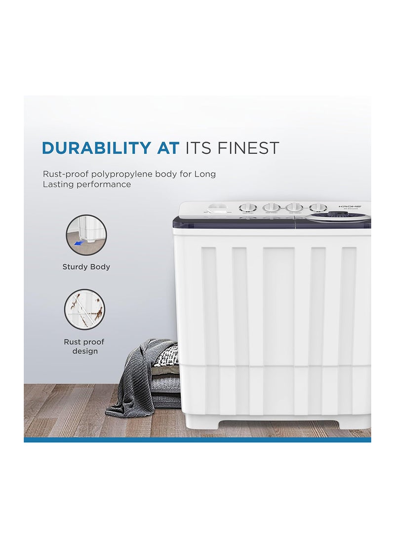 Krome - Twin Tub Semi-Automatic Washing Machine, Powerful Wash With Mechanical Wash Timer, Intuitive Control, Durable Aluminium Spin Motor, 480W Wash And 200W Spin Input Power 20 kg KR-WSA200K White - Image 1