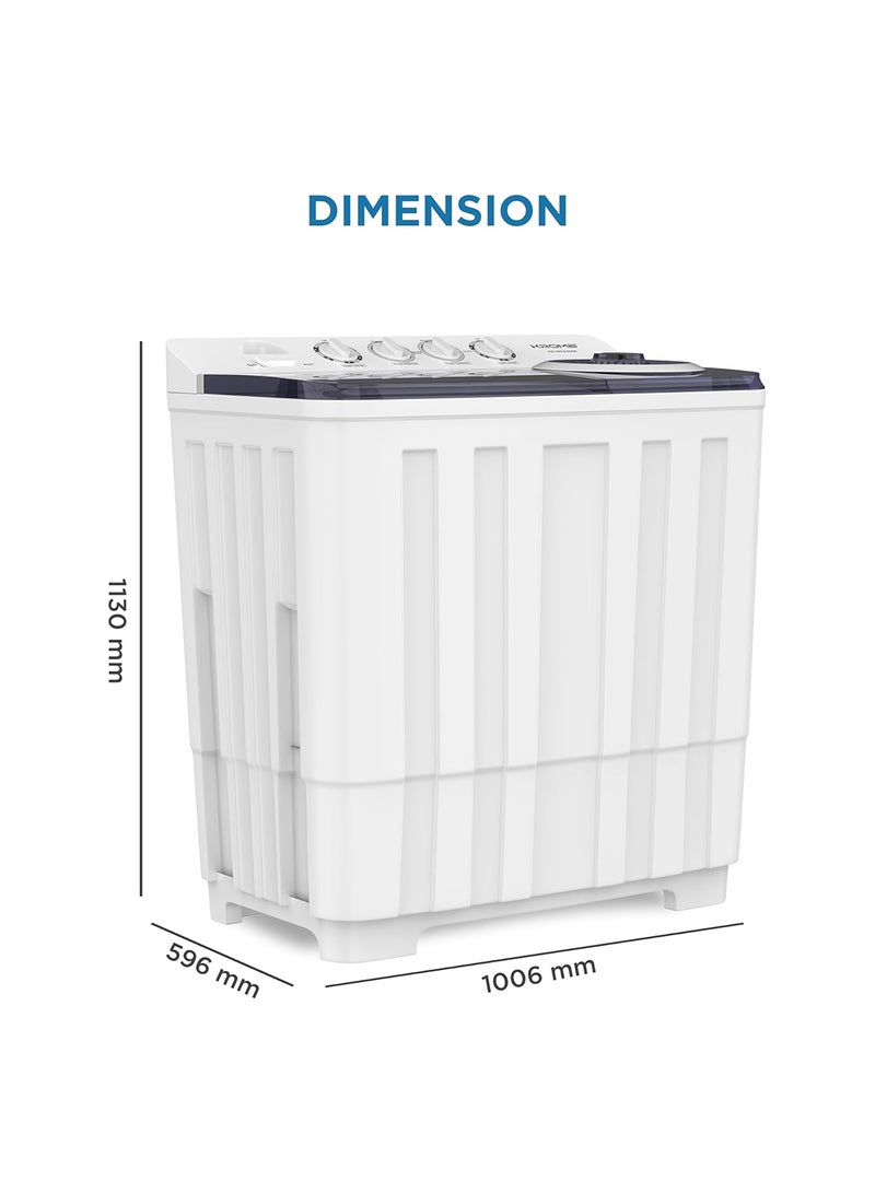 Krome - Twin Tub Semi-Automatic Washing Machine, Powerful Wash With Mechanical Wash Timer, Intuitive Control, Durable Aluminium Spin Motor, 480W Wash And 200W Spin Input Power 20 kg KR-WSA200K White - Image 1