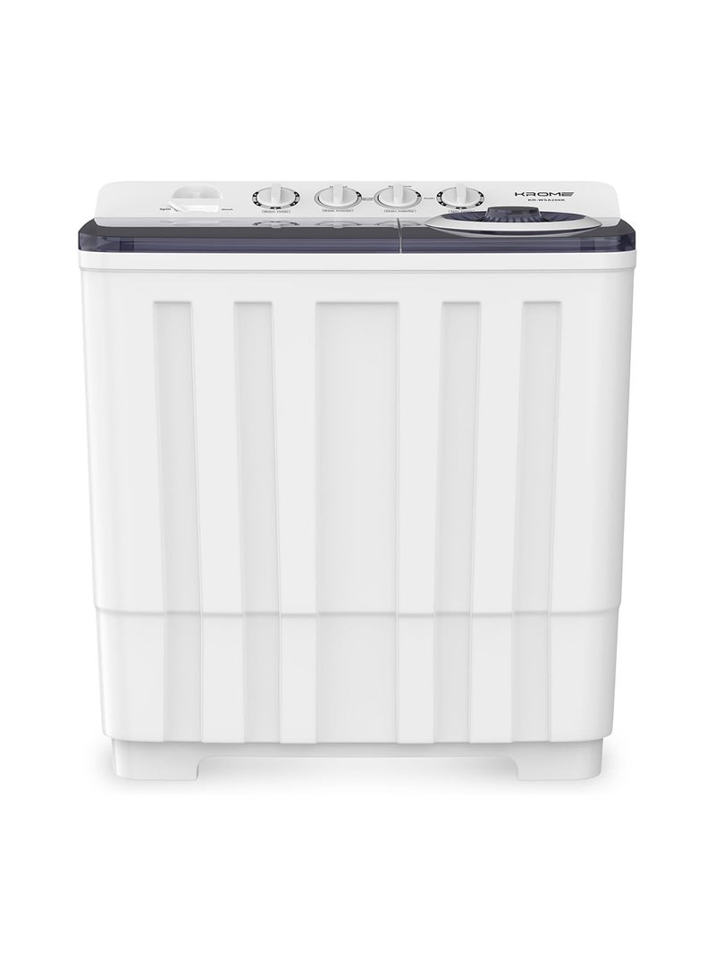 Krome - Twin Tub Semi-Automatic Washing Machine, Powerful Wash With Mechanical Wash Timer, Intuitive Control, Durable Aluminium Spin Motor, 480W Wash And 200W Spin Input Power 20 kg KR-WSA200K White - Image 1