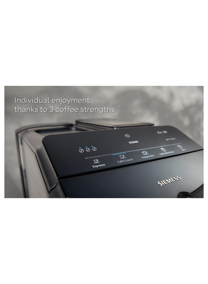 SIEMENS - EQ300 Bean To Cup Fully Automatic Espresso Coffee Machine With Milk Frother, 4 Coffee Varieties, 3 Coffee Strengths 1.4 L 1300 W TF301G19 Piano Black - Image 1