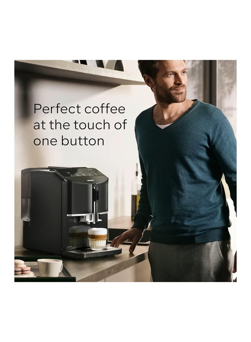 SIEMENS - EQ300 Bean To Cup Fully Automatic Espresso Coffee Machine With Milk Frother, 4 Coffee Varieties, 3 Coffee Strengths 1.4 L 1300 W TF301G19 Piano Black - Image 1