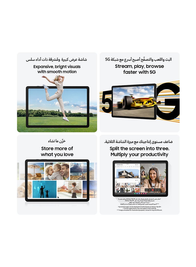 سامسونج جهاز Galaxy Tab A9 Plus باللون الفضي، وذاكرة الوصول العشوائي (RAM) سعة 4 جيجابايت، وذاكرة الوصول العشوائي (RAM) سعة 64 جيجابايت، وواي فاي - إصدار الشرق الأوسط - Image 5