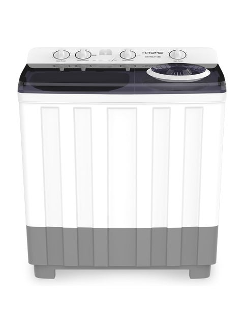 Twin Tub Semi-Automatic Washing Machine, Powerful Wash With Mechanical Wash Timer, Intuitive Control, Durable Aluminium Spin Motor, 460W Wash And 200W Spin Input Power 15 kg KR-WSA150K White