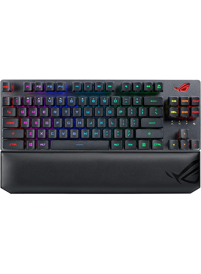 ROG Strix Scope RX TKL Wireless Deluxe - 80% Gaming Keyboard, Tri-Mode Connectivity 2.4GHz RF, Bluetooth, Wired, ROG RX Red Optical Mechanical Switches, PBT Keycaps, RGB, Wrist Rest