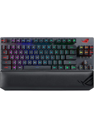 ROG Strix Scope RX TKL Wireless Deluxe - 80% Gaming Keyboard, Tri-Mode Connectivity 2.4GHz RF, Bluetooth, Wired, ROG RX Red Optical Mechanical Switches, PBT Keycaps, RGB, Wrist Rest - pnsku/N70011648V/45/_/1741159971/4476b924-0a7c-4ec3-a67c-6230eb12456e