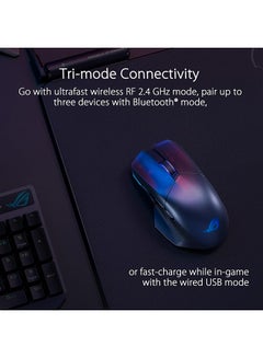 أسوس ماوس الألعاب ASUS P708 ROG Chakram X Origin، اتصال ثلاثي الوضع (2.4 جيجا هرتز RF، بلوتوث، سلكي)، مستشعر 36000 نقطة في البوصة، 11 زرًا قابلاً للبرمجة، عصا تحكم قابلة للفصل، كابل باراكورد، أسود  - Image 5