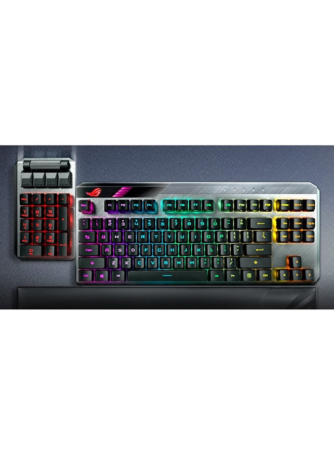 ASUS - Asus MA02 ROG Claymore II Wireless Modular Mechanical Gaming Keyboard, Detachable Numpad, RX Red Switches, Aura Sync, 2.4 Ghz, USB 2.0 - Black - Image 1