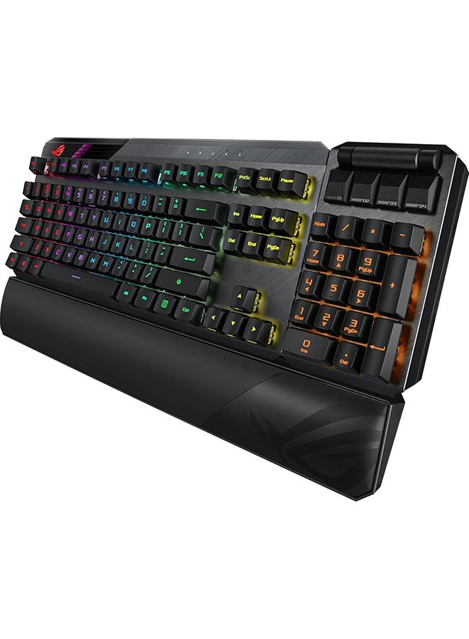 ASUS - Asus MA02 ROG Claymore II Wireless Modular Mechanical Gaming Keyboard, Detachable Numpad, RX Red Switches, Aura Sync, 2.4 Ghz, USB 2.0 - Black - Image 1