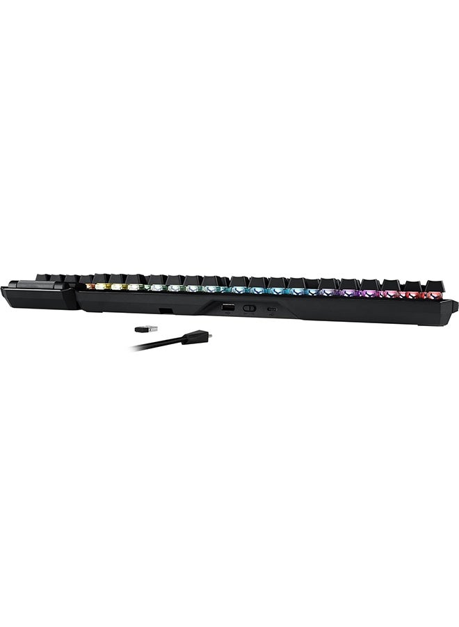 ASUS - Asus MA02 ROG Claymore II Wireless Modular Mechanical Gaming Keyboard, Detachable Numpad, RX Red Switches, Aura Sync, 2.4 Ghz, USB 2.0 - Black - Image 1