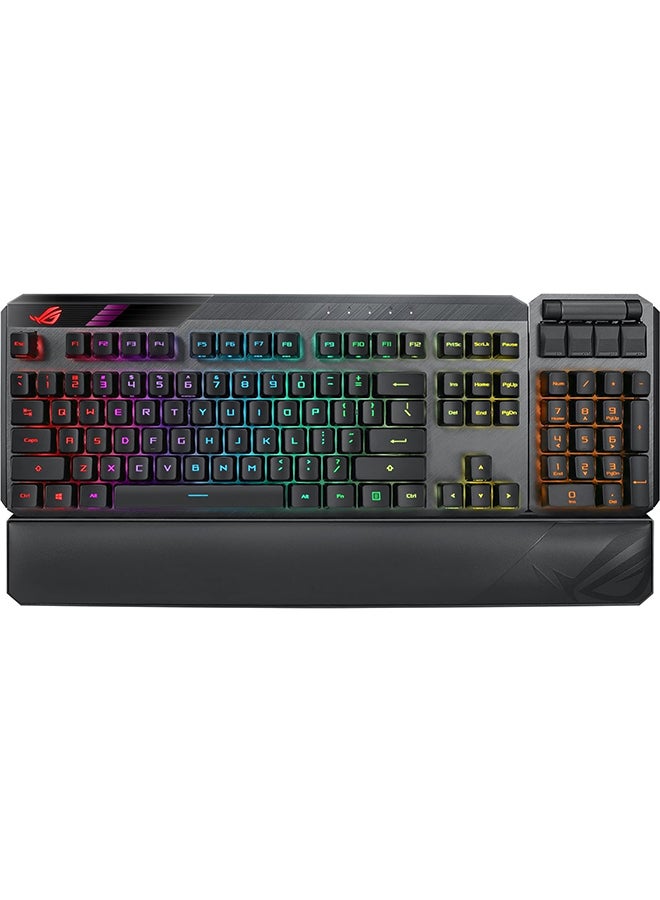 ASUS - Asus MA02 ROG Claymore II Wireless Modular Mechanical Gaming Keyboard, Detachable Numpad, RX Red Switches, Aura Sync, 2.4 Ghz, USB 2.0 - Black - Image 1