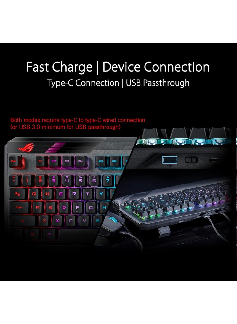 ASUS - MA02 ROG Claymore II Wireless Modular Mechanical Gaming Keyboard, Detachable Numpad, RX Red Switches, Aura Sync, 2.4 Ghz, USB 2.0 - Image 1
