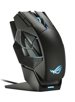 أسوس ROG Spatha X Wireless Gaming Mouse Magnetic Charging Stand, 12 Programmable Buttons, 19,000 DPI, Push-Fit Hot Swap Switch Sockets, ROG Micro Switches, ROG Paracord and Aura RGB Lighting  - Image 1