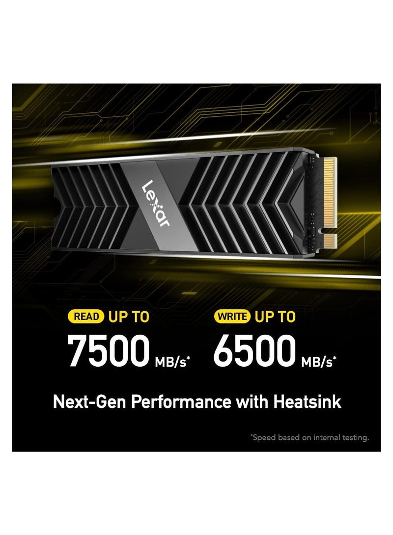Lexar - Professional NM800 Pro SSD With Heatsink PCIe Gen4 NVMe M.2 2280 Internal Solid State Drive, Up To 7500MB/s Read, For PS5, Gamers And Creators LNM800P002T-RN8NG 2 TB - Image 1