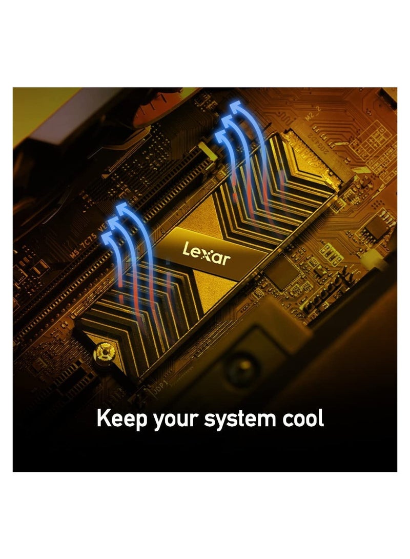 Lexar - Professional NM800 Pro SSD With Heatsink PCIe Gen4 NVMe M.2 2280 Internal Solid State Drive, Up To 7500MB/s Read, For PS5, Gamers And Creators LNM800P002T-RN8NG 2 TB - Image 1