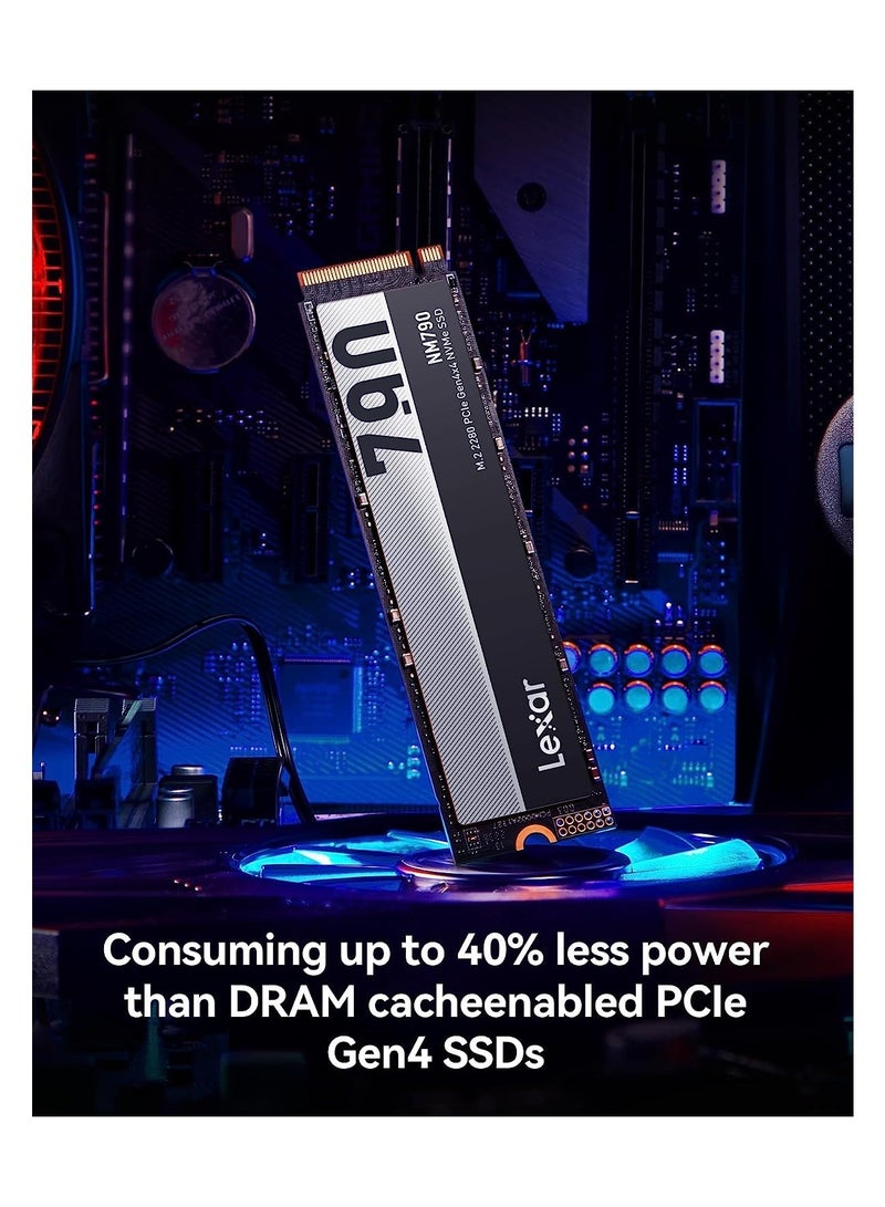 ليكسار NM790 SSD، M.2 2280 PCIe Gen4x4 NVMe 1.4 SSD داخلي، قراءة تصل إلى 7200 ميجابايت/ثانية، كتابة 4400 ميجابايت/ثانية، محرك أقراص الحالة الصلبة الداخلي لجهاز PS5، الكمبيوتر الشخصي، الكمبيوتر المحمول، اللاعبين، المحترفين (LNM790X001T-RNNNG)  - Image 5
