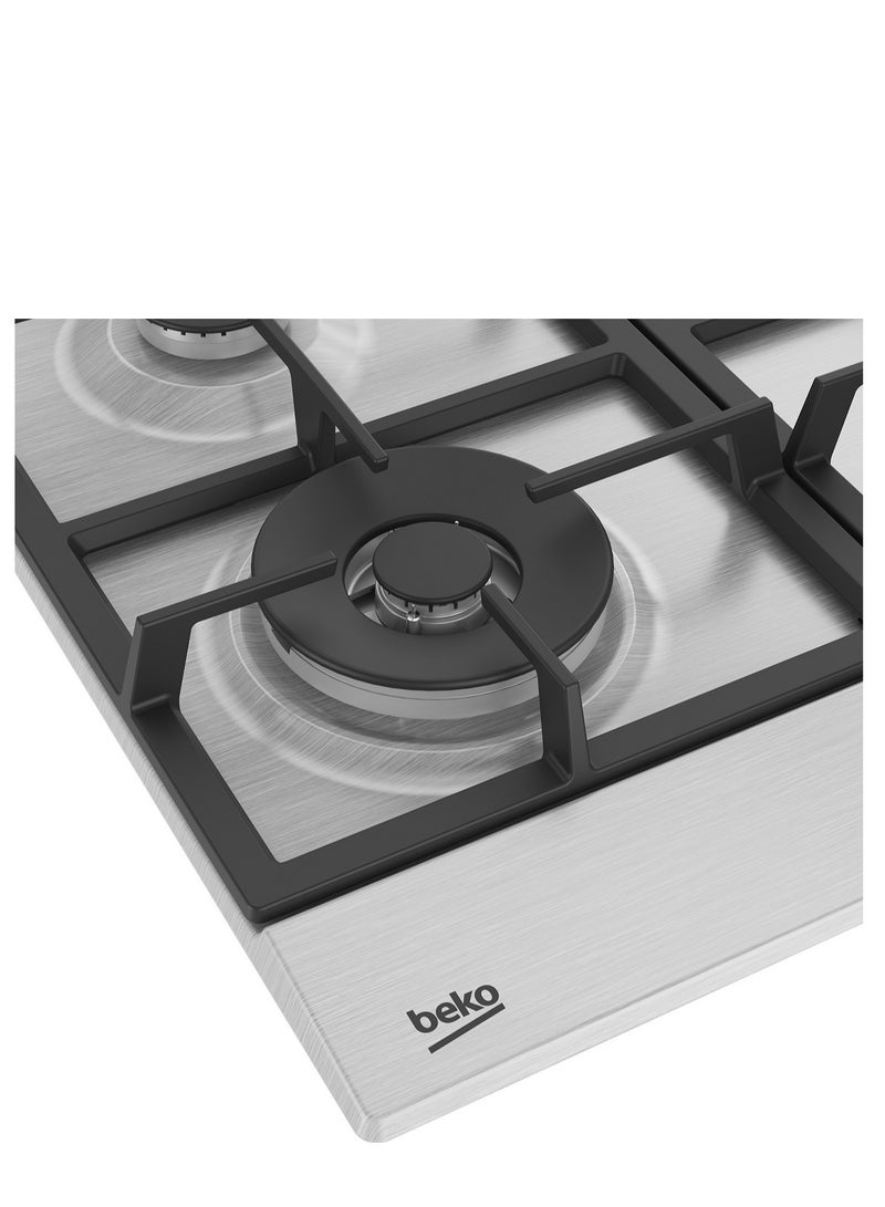 Beko Gas Built-In Hob, 4 Burners HIAW64225SX Stainless Steel - Image 2