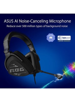 أسوس سماعة الألعاب Asus Rog Delta S Animate (شاشة عرض مصفوفة الرسوم المتحركة، Hi-Fi Ess 9281 Quad Dac، ميكروفون Ai لإلغاء الضوضاء، صوت محيطي 7.1، برامج تشغيل 50 مم، للكمبيوتر الشخصي، Switch، Ps4، Ps5، والأجهزة المحمولة) - أسود أذن  - Image 5