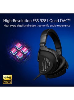 أسوس سماعة الألعاب Asus Rog Delta S Animate (شاشة عرض مصفوفة الرسوم المتحركة، Hi-Fi Ess 9281 Quad Dac، ميكروفون Ai لإلغاء الضوضاء، صوت محيطي 7.1، برامج تشغيل 50 مم، للكمبيوتر الشخصي، Switch، Ps4، Ps5، والأجهزة المحمولة) - أسود أذن  - Image 4