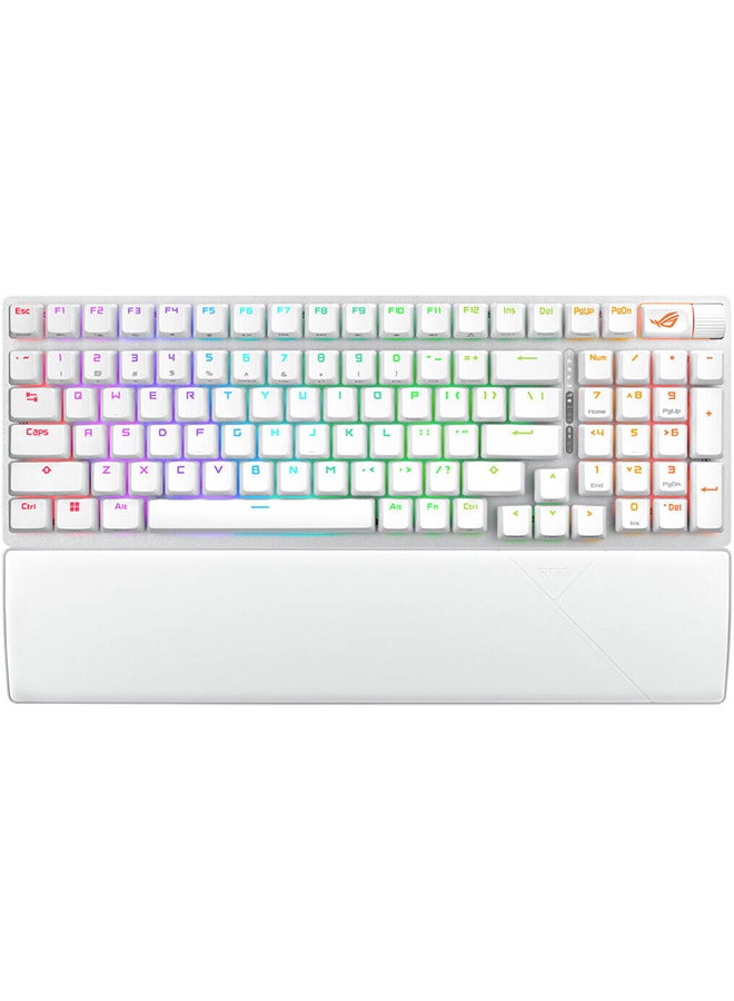 أسوس - ROG X901 Strix Scope II 96% Gaming Keyboard, NX Snow Switches, Hot-Swappable, ROG Omni Receiver, UV-Coated ABS keycaps, Tri-Mode Connection, English - Arabic Layout - Image 1