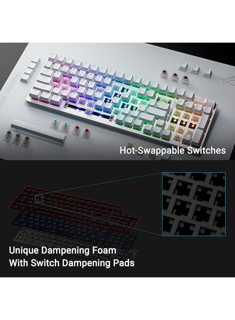 أسوس - ROG X901 Strix Scope II 96% Gaming Keyboard, NX Snow Switches, Hot-Swappable, ROG Omni Receiver, UV-Coated ABS keycaps, Tri-Mode Connection, English - Arabic Layout - Image 1