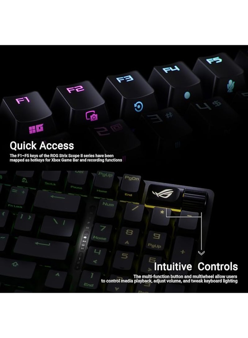 أسوس - ROG X901 Strix Scope II 96% Gaming Keyboard, NX Snow Switches, Hot-Swappable, ROG Omni Receiver, UV-Coated ABS keycaps, Tri-Mode Connection, English - Arabic Layout - Image 1