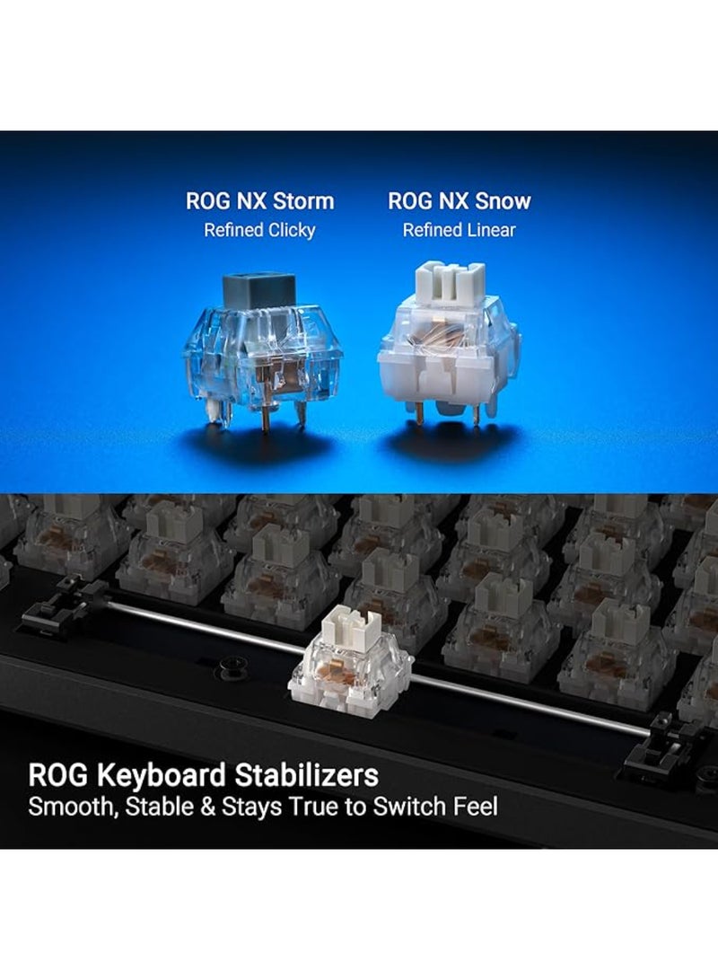 أسوس - ROG X901 Strix Scope II 96% Gaming Keyboard, NX Snow Switches, Hot-Swappable, ROG Omni Receiver, UV-Coated ABS keycaps, Tri-Mode Connection, English - Arabic Layout - Image 1