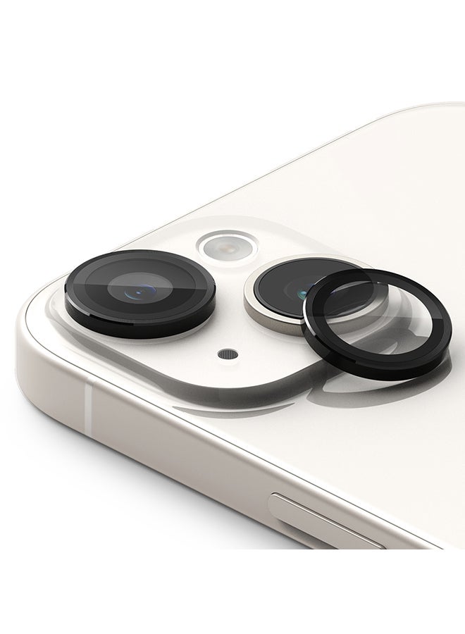 Ringke Camera Lens Frame Protector For iPhone 15 Plus 2023 Anti-Fingerprint Tempered Glass Covers And Aluminum Alloy Frames Adhesive Coating - Clear  - Image 1