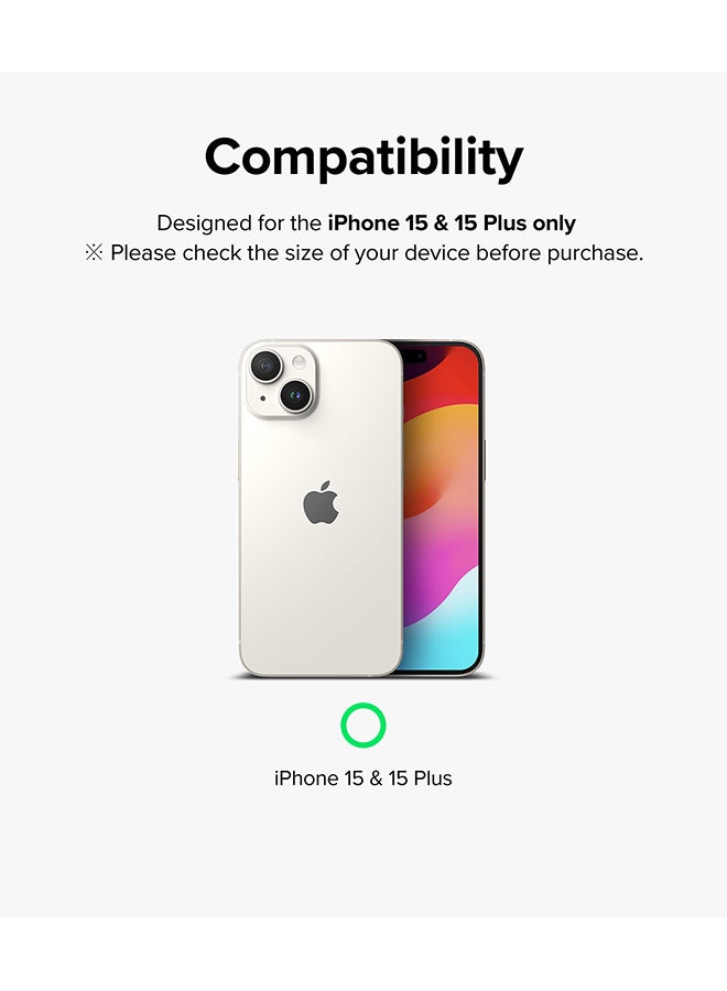 Ringke Camera Lens Frame Protector For iPhone 15 Plus 2023 Anti-Fingerprint Tempered Glass Covers And Aluminum Alloy Frames Adhesive Coating - Clear  - Image 2