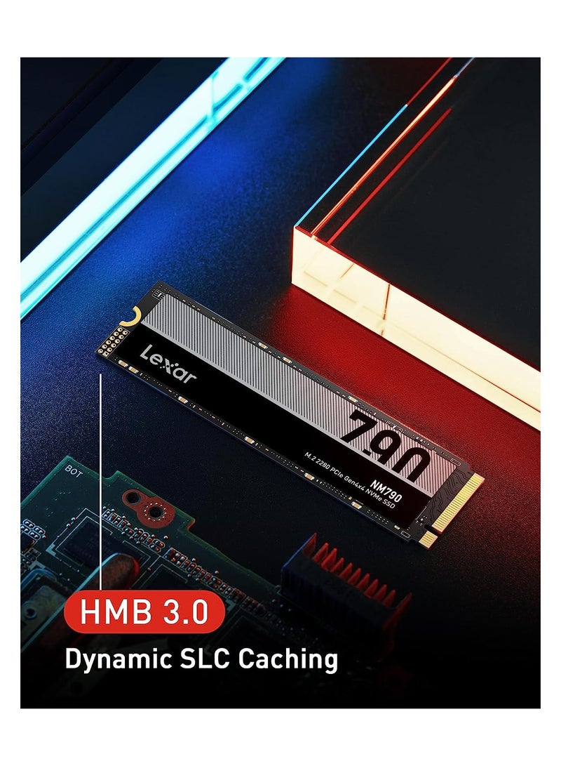 Lexar NM790 512GB SSD, M.2 2280 PCIe Gen4x4 NVMe 1.4 Internal SSD, Up To 7200MB/s Read, Up To 4400MB/s Write, Internal Solid State Drive For PS5, PC, Laptop, Gamers, Professionals LNM790X512G-RNNNG 512 GB - Image 4