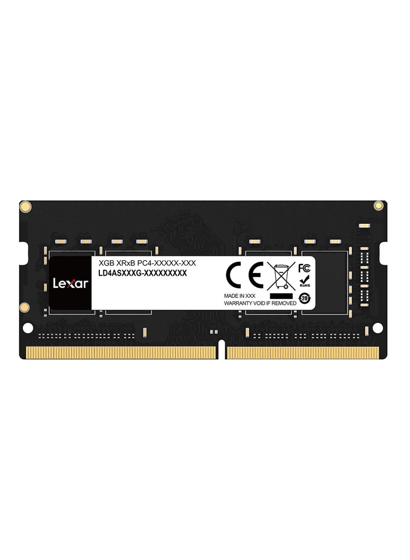 Lexar - 8Gb DRAM, DDR4 3200 MHz SODIMM Laptop Memory For Everyday Users, Performance Upgrade Black - Image 1