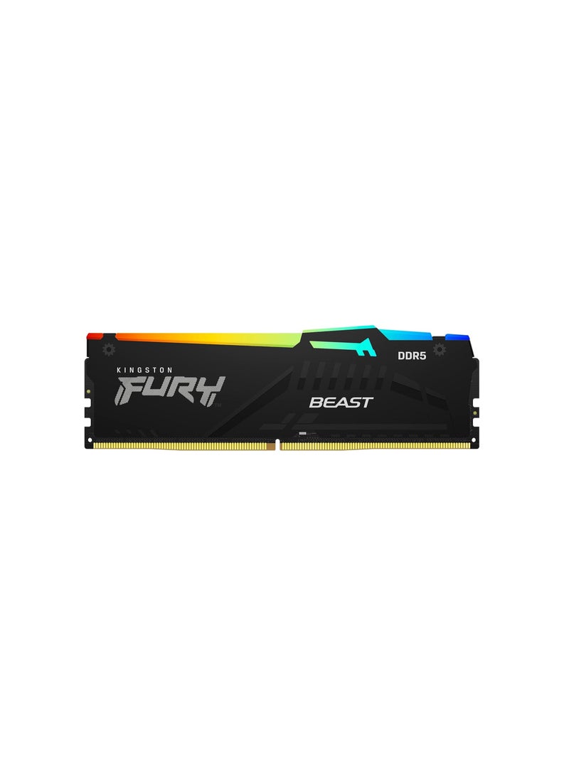 Kingston Fury Beast 32GB 2x16GB 5600MT/s DDR5 CL36 RGB Desktop Memory Kit Of 2 Infrared Syncing AMD Expo Plug N Play KF556C36BBEAK2-32 Black  - Image 2