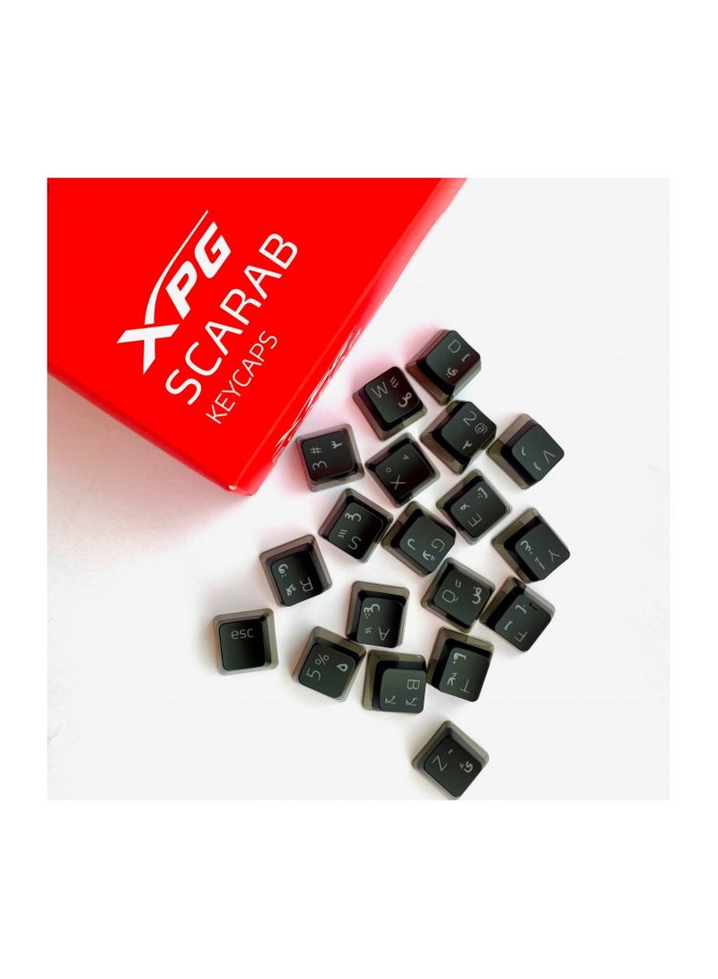 XPG Scarab Arabic/English Keycaps - SCARAB104-BKCME Black  - Image 1