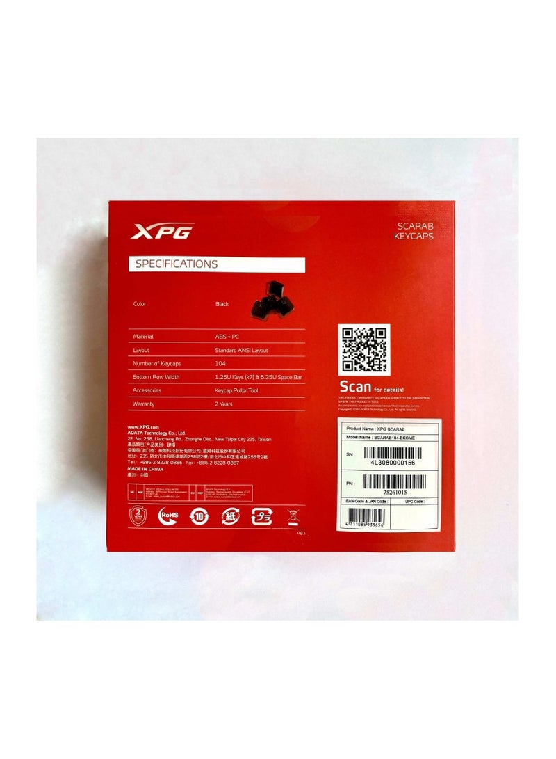 XPG Scarab Arabic/English Keycaps - SCARAB104-BKCME Black  - Image 2
