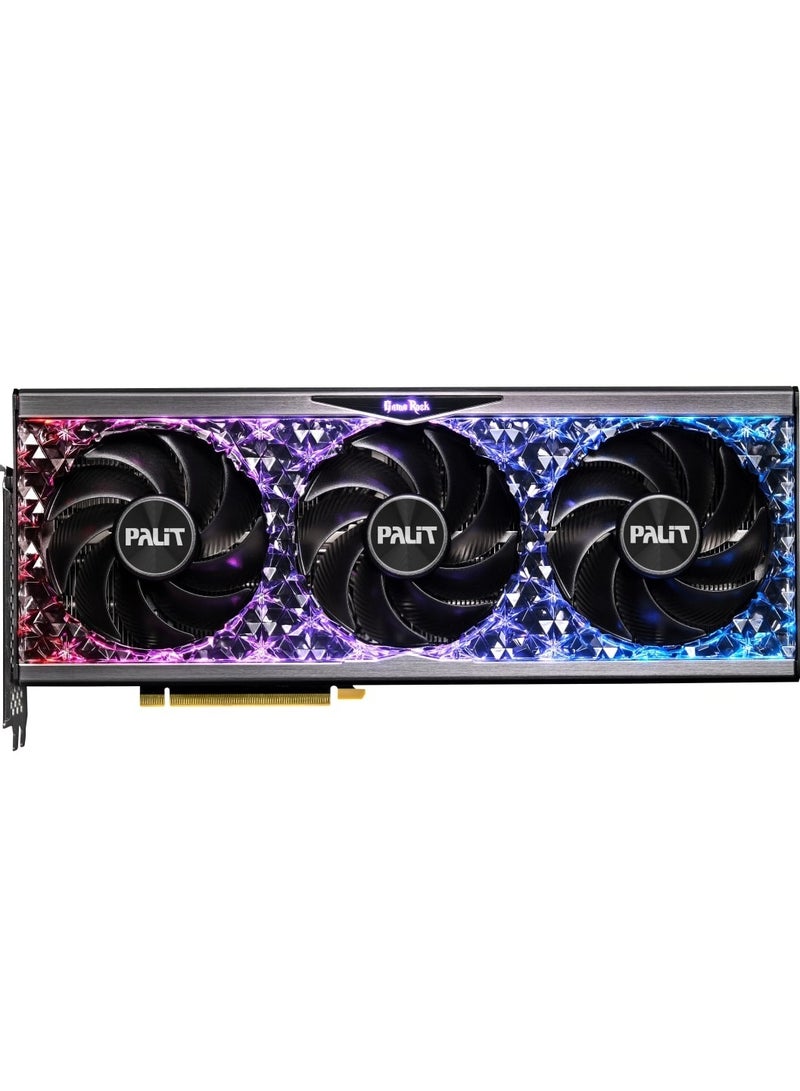 Palit - NVIDIA GeForce RTX™ 4080 GameRock OC,16GB GDDR6X Graphics Card,9728 Cores,2505 MHz Clock Speed,256 Bit Memory,PCI Express Gen4,Gale Hunter Fan,1xHDMI 2.1,Midnight Kaleidoscope-NED4080S19T2-1030G Black - Image 1