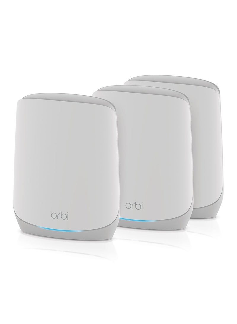 NETGEAR - Orbi Whole Home WiFi 6 Tri-Band Mesh System (RBK763S) | AX5400 Wireless Speed (Up to 5.4Gbps) | 3 Pack White, Grey - Image 1
