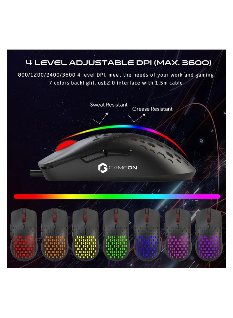 GameOn VIPER X All-In-One Gaming Bundle (Mechanical Keyboard, Headset, Mouse & Mousepad) BLACK  - Image 4