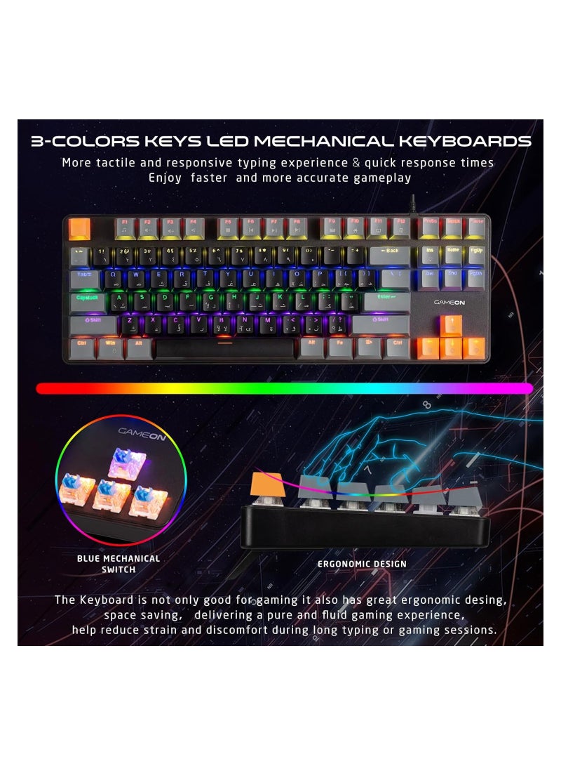 GameOn - VIPER X All-In-One Gaming Bundle (Mechanical Keyboard, Headset, Mouse & Mousepad) BLACK - Image 1