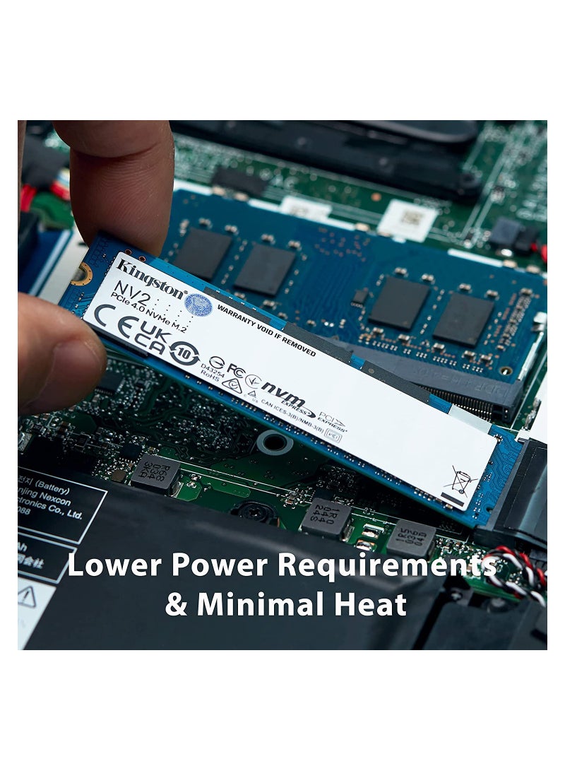 Kingston - NV2 2TB M.2 2280 NVMe Internal SSD, Up to 3500MB/s Read / 2800MB/s Write Speed, Gen 4x4 NVMe PCIe Performance, 2.17G Vibration Operating | SNV2S/2000G 2 TB - Image 1