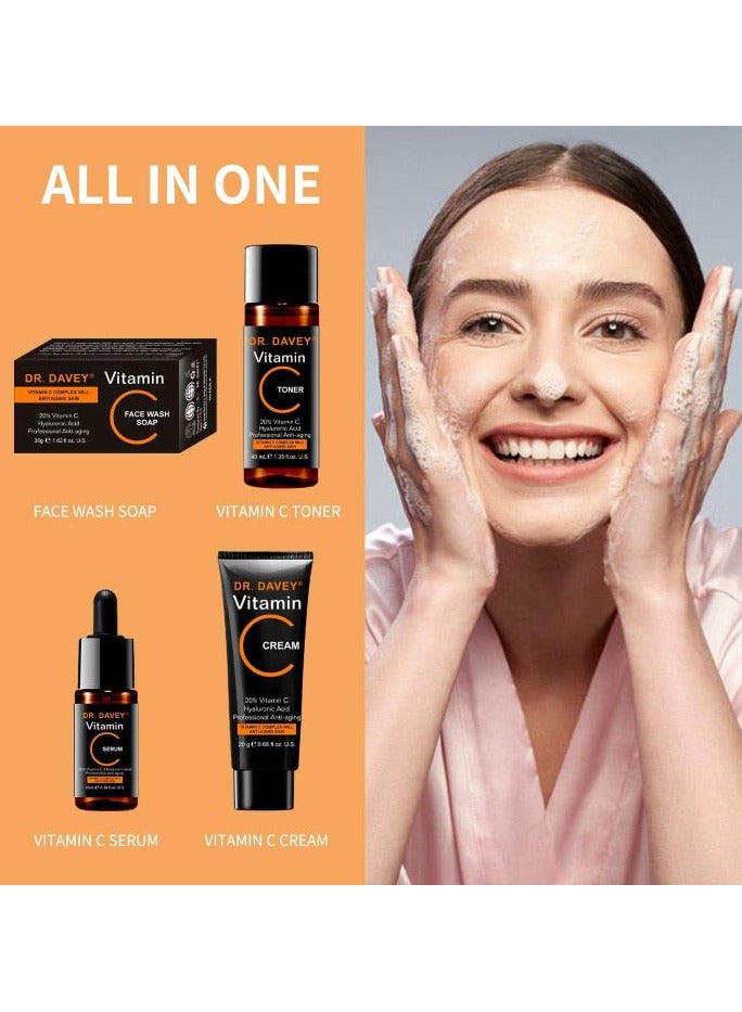 دكتور دافي مجموعة العناية الكاملة بالوجه من فيتامين سي في 5 قطع - Image 3