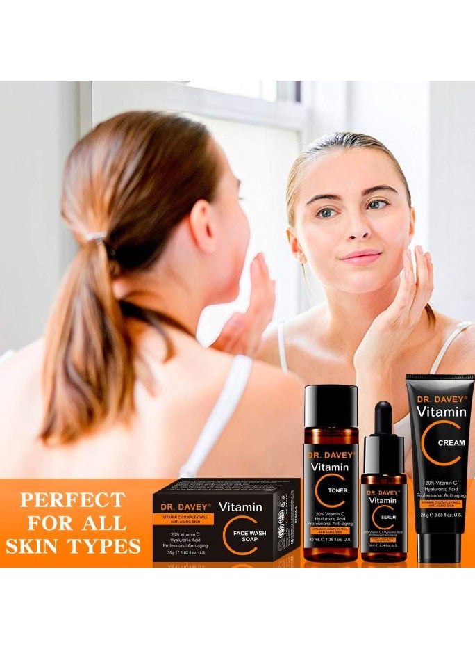 دكتور دافي مجموعة العناية الكاملة بالوجه من فيتامين سي في 5 قطع - Image 4
