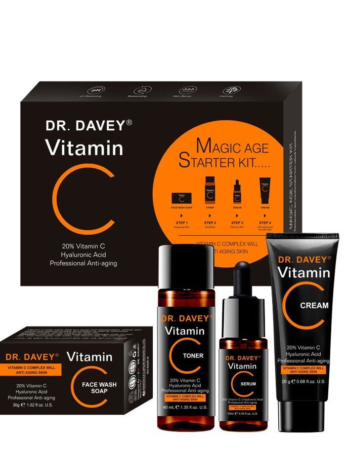 دكتور دافي مجموعة العناية الكاملة بالوجه من فيتامين سي في 5 قطع - Image 2