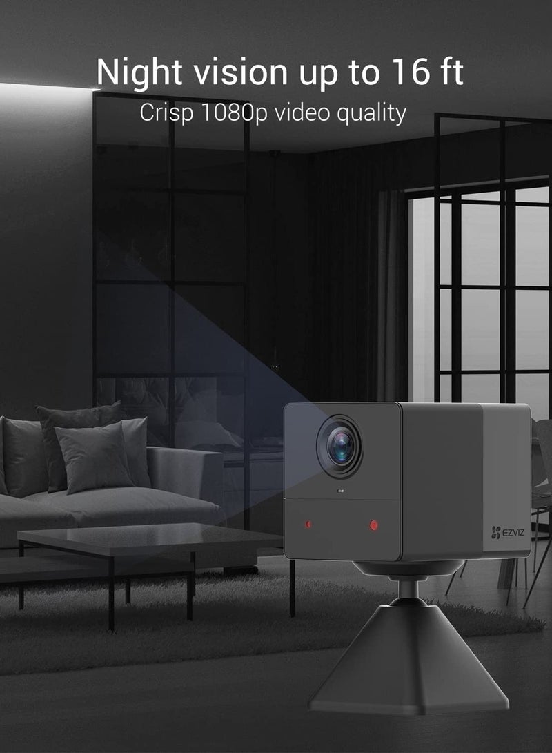 إيزفيز - إيزفيز كاميرا مراقبة داخلية لاسلكية صغيرة 1080P، مراقبة الطفل، رؤية ليلية، تعمل بالبطارية، كشف الحركة البشرية، صوت ثنائي الاتجاه، قاعدة مغناطيسية سهلة التركيب، تخزين بطاقة السحاب SD (بس سي 2) - Image 1