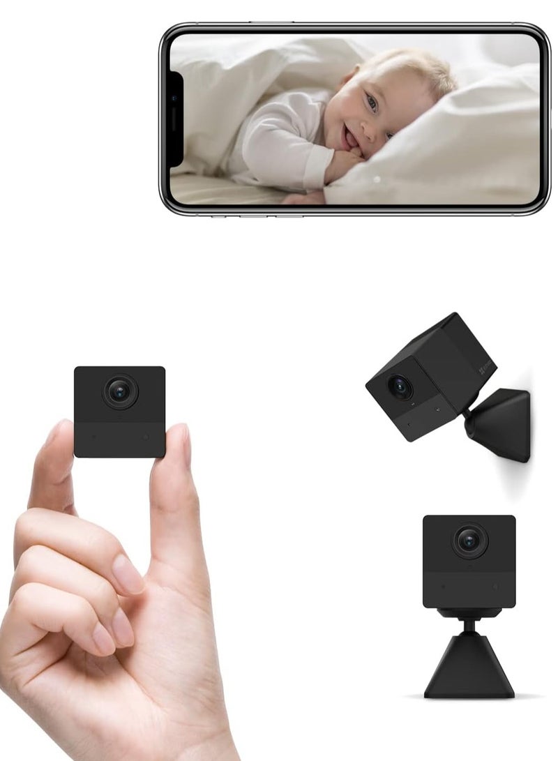 إيزفيز - إيزفيز كاميرا مراقبة داخلية لاسلكية صغيرة 1080P، مراقبة الطفل، رؤية ليلية، تعمل بالبطارية، كشف الحركة البشرية، صوت ثنائي الاتجاه، قاعدة مغناطيسية سهلة التركيب، تخزين بطاقة السحاب SD (بس سي 2) - Image 1