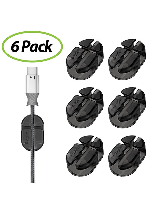 Ringke Multipurpose Back Adhesive Desktop And Office Cable Clip Organizer USB Electronics Accessory Holders 6 Pack Multicolour - Image 1