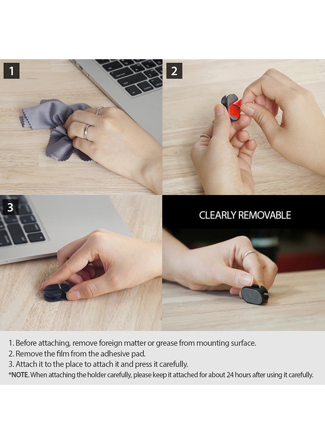 Ringke Multipurpose Back Adhesive Desktop And Office Cable Clip Organizer USB Electronics Accessory Holders 6 Pack Multicolour - Image 5